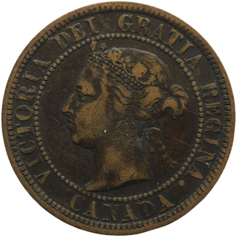 1882 One Cent Canada Queen Victoria Coin Bronze