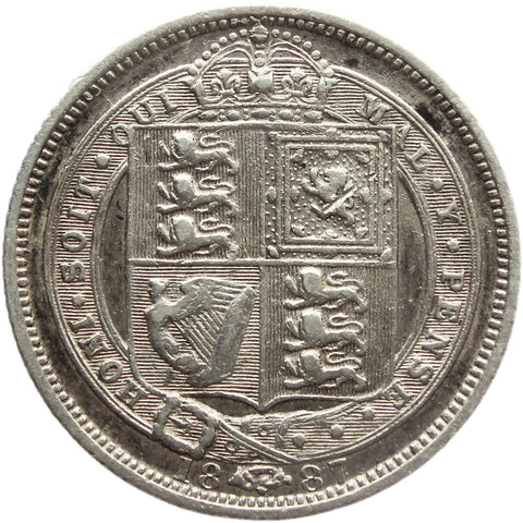 1887 Sixpence Victoria Great Britain Silver Coin