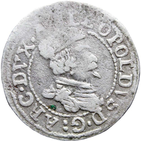 1619 - 1632 Tyrol 1 Kreuzer Leopold V Archduke of Austria Silver Coin