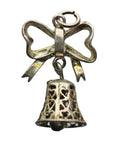 Vintage Bell Pendant Sterling Silver