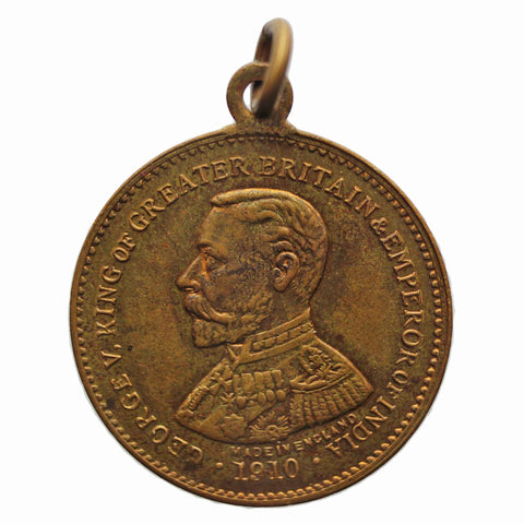 1910 Antique Medal George V Coronation British Medallion