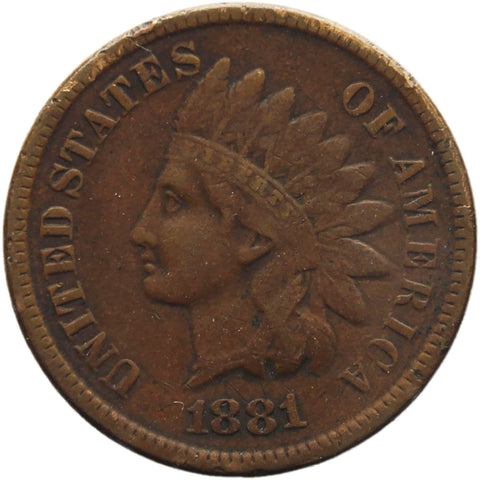 1881 One Cent United States Indian Head Coin