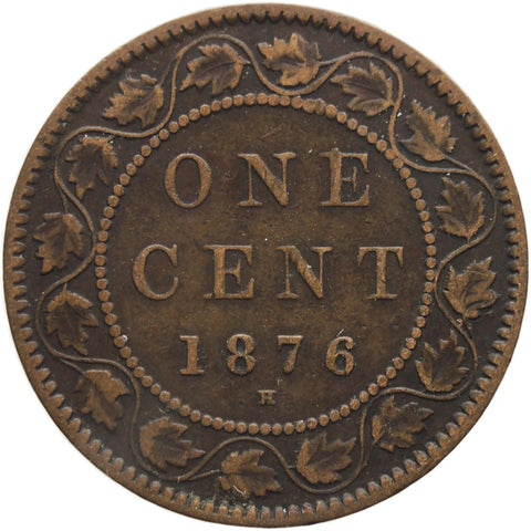 1876 H One Cent Canada Queen Victoria Coin Bronze