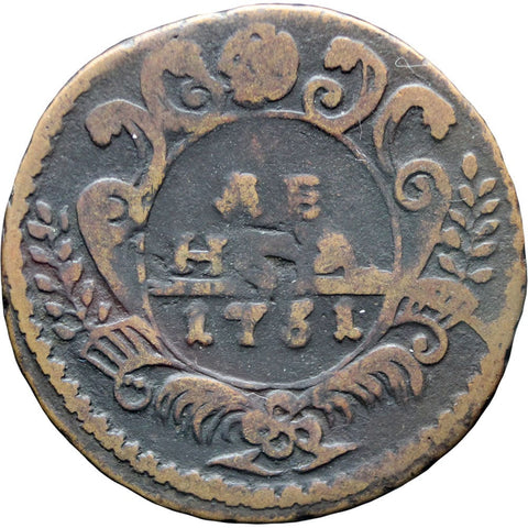 1731 Denga Half Kopeck Anna of Russia Empire Coin