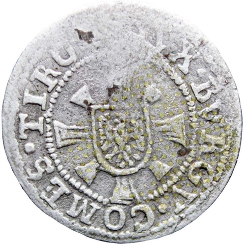 1619 - 1632 Tyrol 1 Kreuzer Leopold V Archduke of Austria Silver Coin