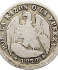 1872 Half Decimo Chile Silver Coin