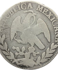 1859 Zs OM 2 Reales Mexico Coin Silver Mint Zacatecas