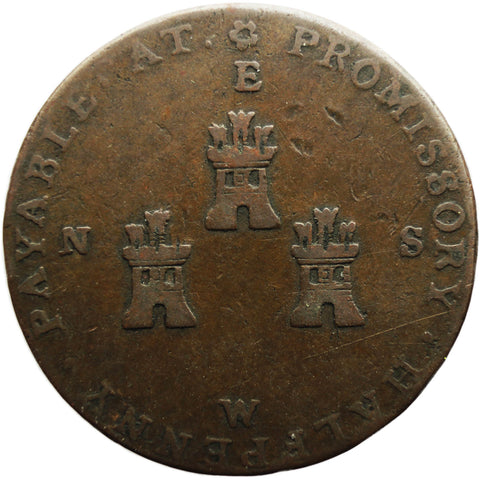 1790 - 1799 Half Penny Token Macclesfield United Kingdom