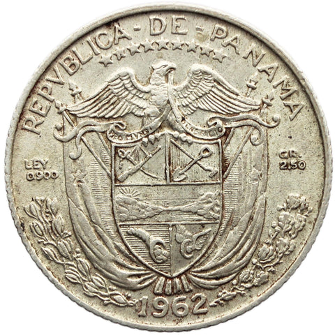 1962 1/10 Balboa Panama Silver Coin Vasco Núñez de Balboa