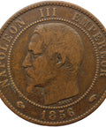 1856 A 10 Centimes France Napoleon III Coin Paris Mint