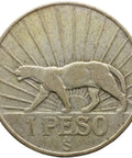 1942 One Peso Uruguay Coin Silver Artigas