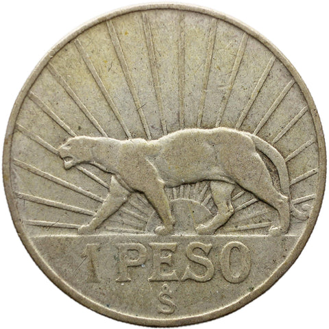 1942 One Peso Uruguay Coin Silver Artigas