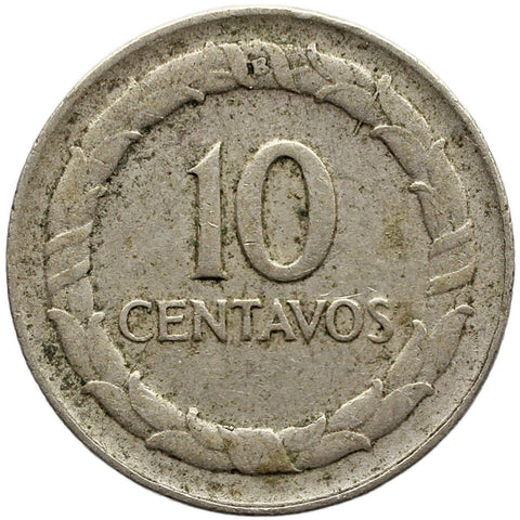 1948 Colombia 10 Centavos Coin Silver Bogota Mint