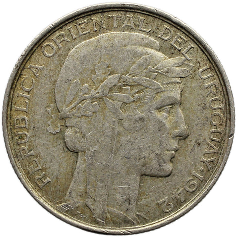 1942 Uruguay 20 Centavos Silver Coin