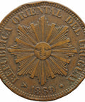 1869 Uruguay 4 Centesimos Coin