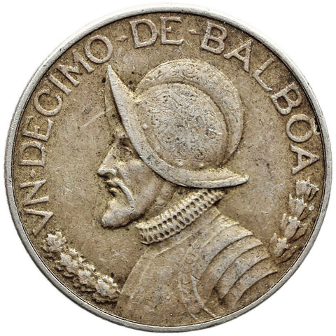 1947 1/10 Balboa Panama Silver Coin Vasco Núñez de Balboa