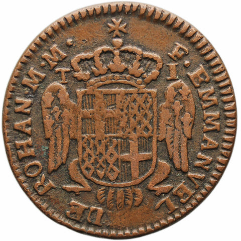 1786 1 Taro Malta Coin Emmanuel de Rohan