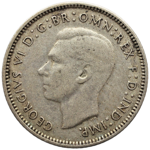 1941 Sixpence Australia Coin George VI Silver