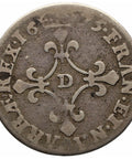 1675 D 1/15 Ecu 4 sols des Traitants France Coin Louis XIV Silver Lyon Mint