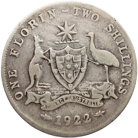 1922 Florin Australia Coin George V Silver