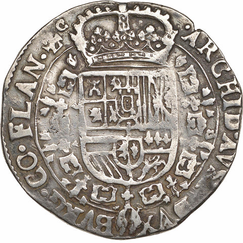 1685 Patagon Spanish Netherlands Coin Silver Charles II Brussels Mint