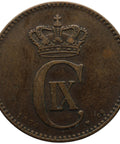 1874 2 Ore Denmark Coin Christian IX