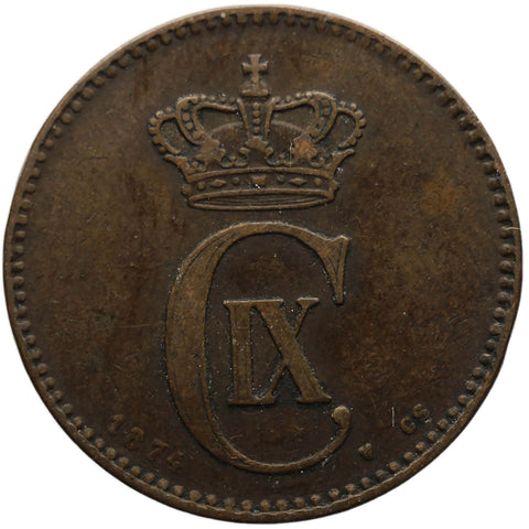 1874 2 Ore Denmark Coin Christian IX