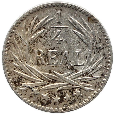 1896 Quarter Real Guatemala Coin Silver