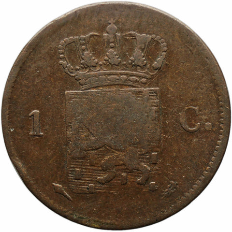 1822 1 Cent Netherlands Coin Willem I