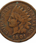 1901 One Cent US Coin Indian Head