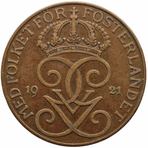 1921 5 Öre Sweden Coin Gustaf V