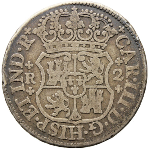 1769 M 2 Reales Mexico Coin Carlos III Spain Silver