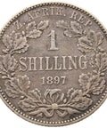 1897 Shilling South Africa Coin Paul Kruger ZAR Silver