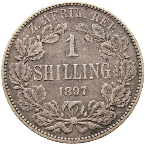 1897 Shilling South Africa Coin Paul Kruger ZAR Silver