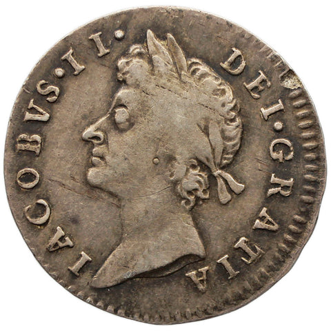 1685 Three Pence James II Maundy Coin UK Silver