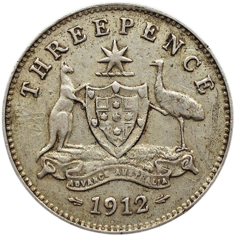 1912 3 Pence Australia Coin George V Silver