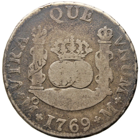 1769 M 2 Reales Mexico Coin Carlos III Spain Silver