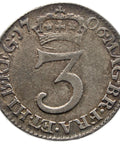 1706 3 Pence Maundy Coin Queen Anne UK Silver