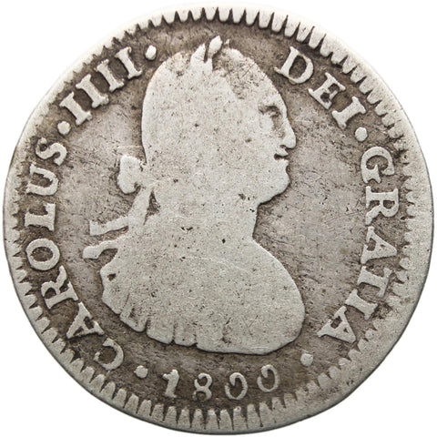 1800 Mo FM Real Mexico Coin Charles IV Silver