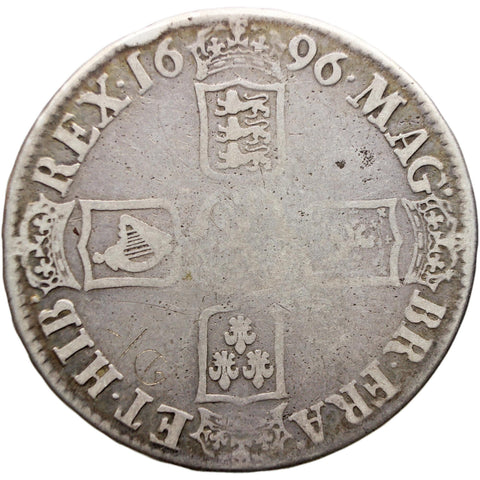 1696 Crown William III Coin UK Silver
