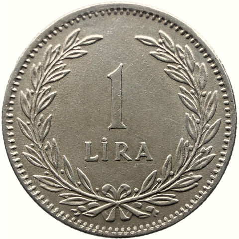 1948 1 Lira Turkey Coin Silver