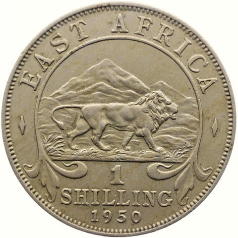 1950 H One Shilling East Africa Coin George VI