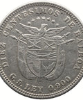 1904 10 Centesimos Panama Coin Silver Vasco Nunez de Balboa