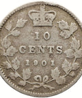 1901 10 Cents Canada Coin Victoria Silver