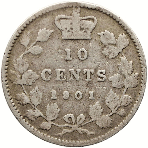 1901 10 Cents Canada Coin Victoria Silver