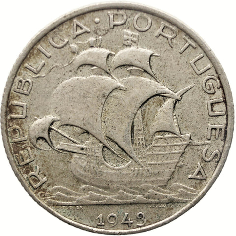 1943 2.50 Escudos Portugal Coin Silver