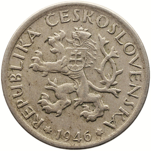 1946 1 Koruna Czechoslovakia Coin