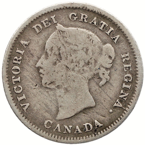 1880 H 5 Cents Canada Coin Victoria Silver