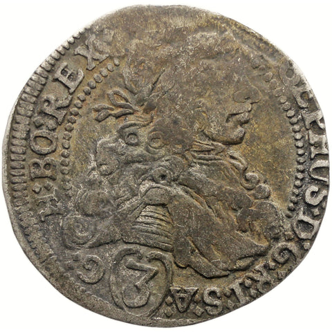 1706 - 1711 IA 3 Kreuzer Austria Graz Coin Joseph I Silver