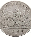 1818 D 1 Thaler Prussia Coin Friedrich Wilhelm III Silver Germany Düsseldorf Mint